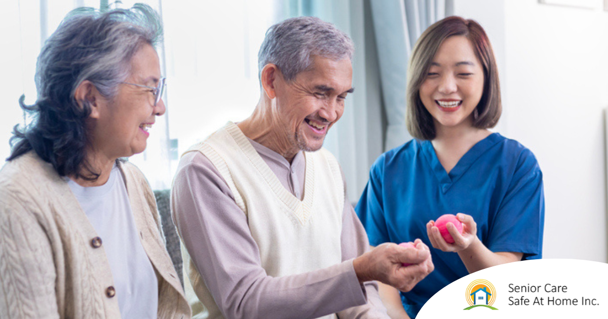 A caregiver provides home care services to manage arthritis.