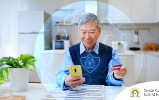 A senior stays safe from scammers